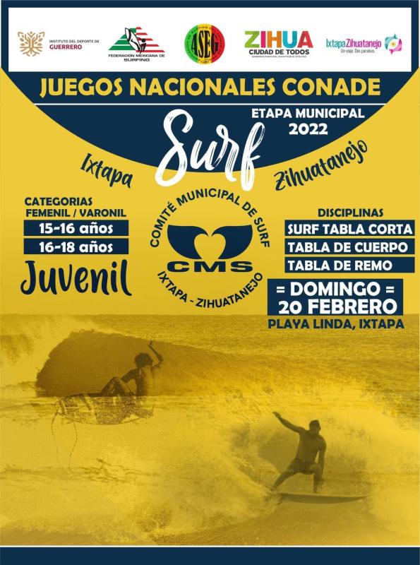 Juegos Nacionales Conade 2022 Surf Etapa Municipal
